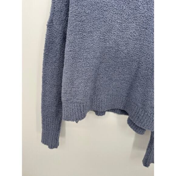 UGG Sweater Women Small Blue Sage Fluffy Turtleneck 1018963 Mock Neck Pullover - Picture 3 of 10